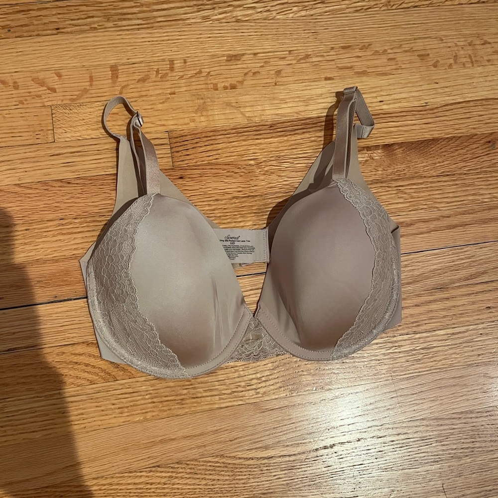 Soma Lace Accent Bra in Taupe